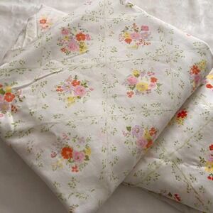 Vintage Full Size fitted and flat diamond floral sheets Cannon Monticello